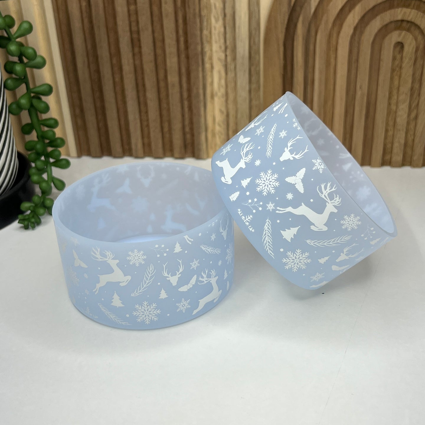 Blue Glitter Winter Tumbler Boot